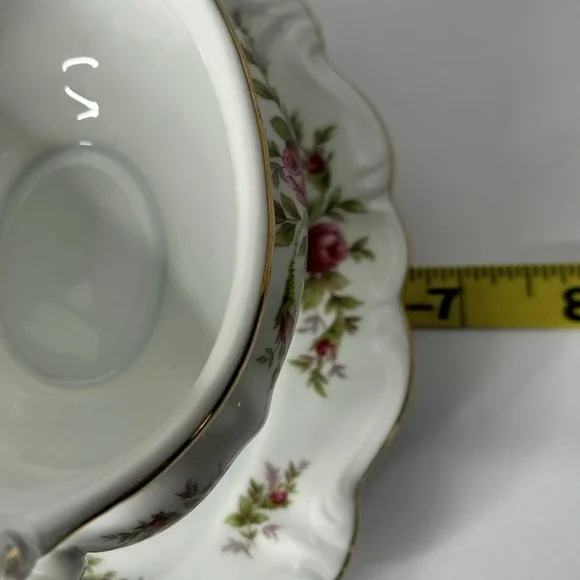 Vintage Johann Haviland Moss Rose Gravy Boat With Attached Under Plate Bavaria - Picture 10 of 11